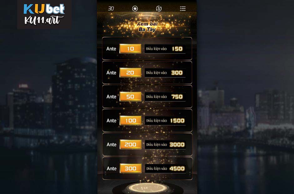 Lựa chọn bàn chơi game kubet